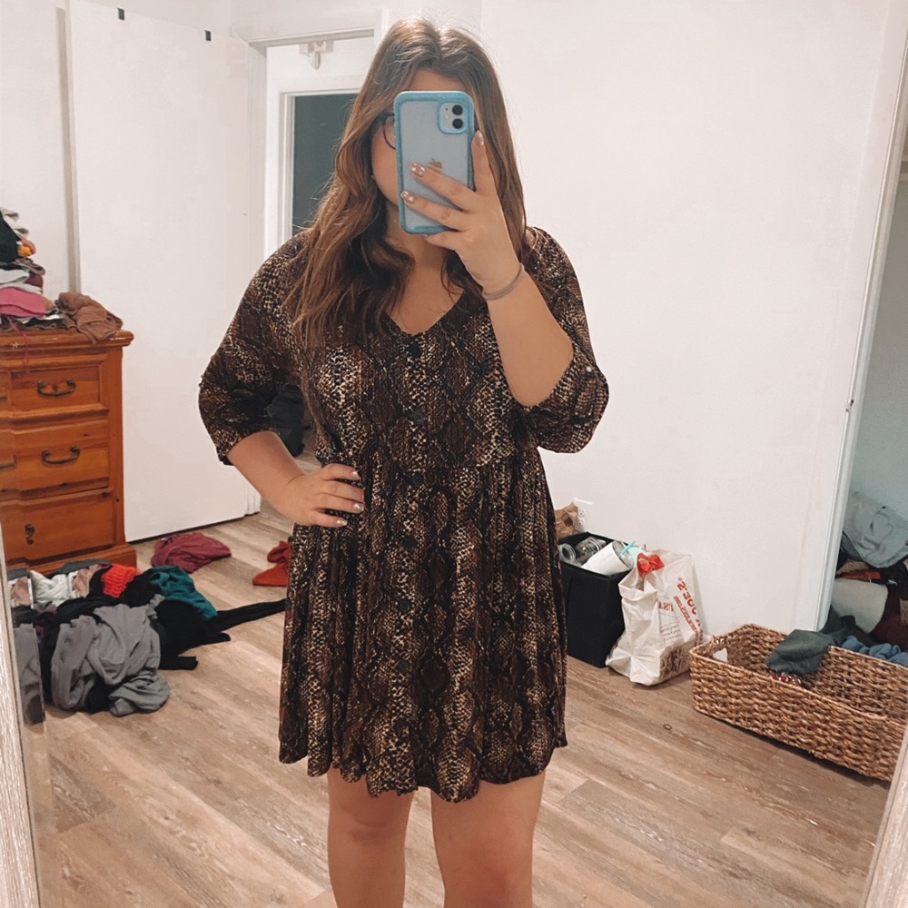 Snakeskin babydoll dress